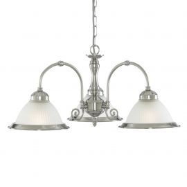Lustra suspendata stil clasic American Diner 3L argintiu 