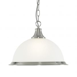 Pendule, Lustre suspendate - Pendul stil clasic American Diner argintiu