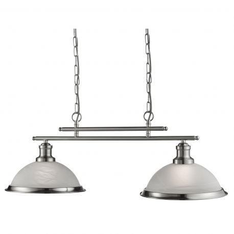 Pendule, Lustre suspendate - Lustra suspendata design clasic Bistro 2L argintiu satin