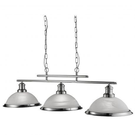 Pendule, Lustre suspendate - Lustra suspendata design clasic Bistro 3L argintiu satin