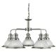 Lustra suspendata design clasic Bistro 5L argintiu satin