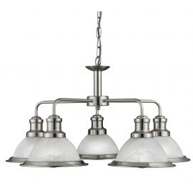 Candelabre, Lustre - Lustra suspendata design clasic Bistro 5L argintiu satin