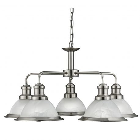 Candelabre, Lustre - Lustra suspendata design clasic Bistro 5L argintiu satin