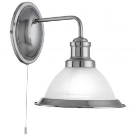 Aplice, corpuri de iluminat pentru pereti - Aplica de perete design clasic Bistro argintiu satin