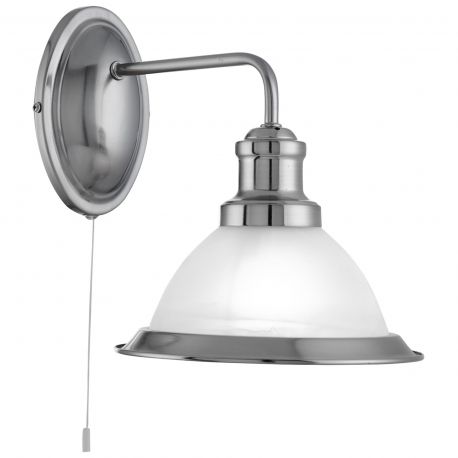 Aplice, corpuri de iluminat pentru pereti - Aplica de perete design clasic Bistro argintiu satin
