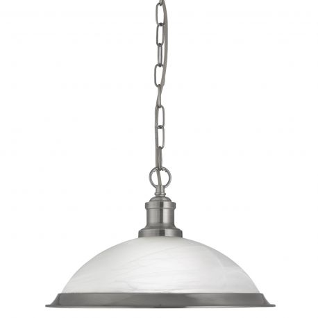 Pendule, Lustre suspendate - Pendul design clasic Bistro argintiu satin