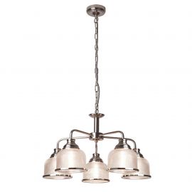 Pendule, Lustre suspendate - Lustra suspendata design clasic Bistro II 5L argintiu satin