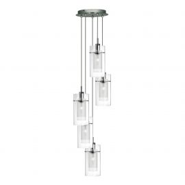Candelabre, Lustre - Lustra suspendata design modern Duo 5L crom