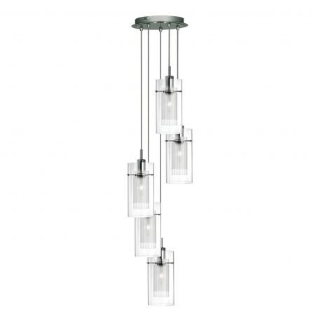 Candelabre, Lustre - Lustra suspendata design modern Duo 5L crom