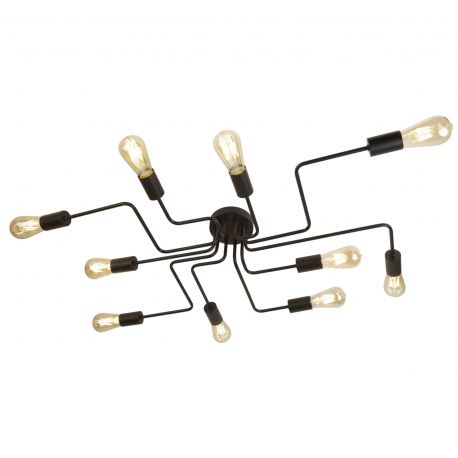 Lustre aplicate - Lustra aplicata stil industrial Circuit 10L negru mat