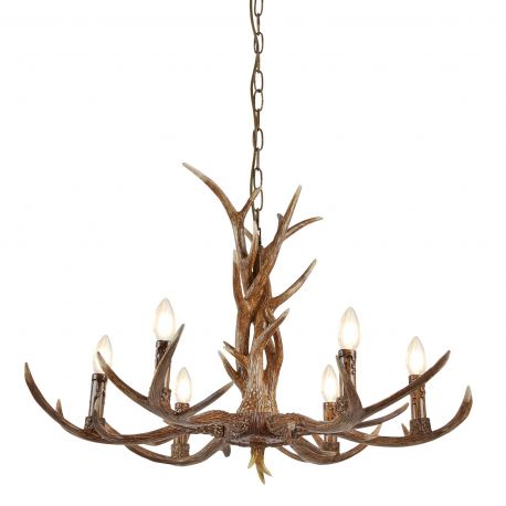Candelabre, Lustre - Candelabru deosebit stil rustic Stag 6L