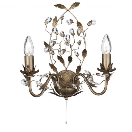 Aplice, corpuri de iluminat pentru pereti - Aplica perete decorativa stil clasic Almandite maro auriu