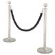 Decoratiuni - Set de 2 stalpi de control vizitatori, Stanchion Post LUX Chandor, argintiu