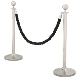 Decoratiuni - Set de 2 stalpi de control vizitatori, Stanchion Post LUX Chandor, argintiu