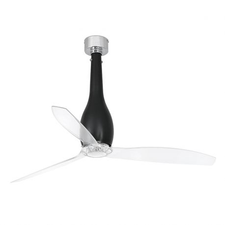 Lustre cu ventilator - Ventilator cu telecomanda ETERFAN negru mat/ transparent
