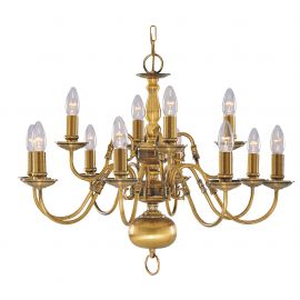 Corpuri de iluminat Lustre pentru casa scarii - Candelabru casa scarii stil clasic Flemish alama 12L