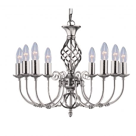 Candelabre, Lustre - Candelabru elegant stil clasic Zanzibar argintiu 8L