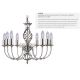 Candelabre, Lustre - Candelabru elegant stil clasic Zanzibar argintiu 8L