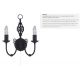 Candelabre, Lustre - Aplica de perete stil clasic Zanzibar neagra