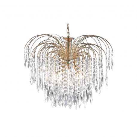 Candelabre, Lustre - Lustra cristal suspendata design elegant Waterfall gold 5L