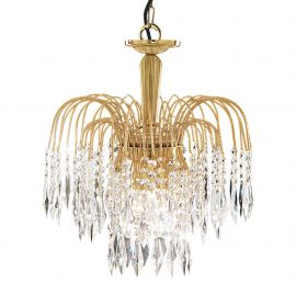Candelabre, Lustre - Lustra cristal suspendata design elegant Waterfall gold 3L
