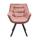 Scaun design retro Dutch Comfort, catifea roz