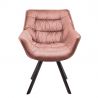 Scaun design retro Dutch Comfort, catifea roz