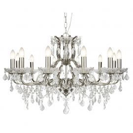 Candelabre, Lustre - Candelabru stil clasic cu 12 brate Paris argintiu satin