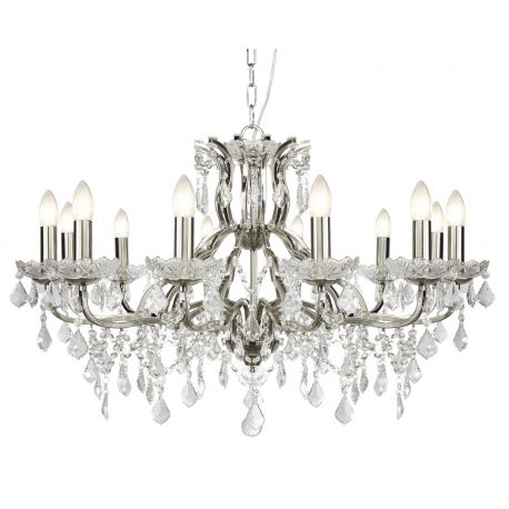 Candelabre, Lustre - Candelabru stil clasic cu 12 brate Paris argintiu satin