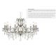 Candelabre, Lustre - Candelabru stil clasic cu 12 brate Paris argintiu satin