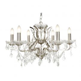Candelabre, Lustre - Candelabru stil clasic cu 6 brate Paris argintiu satin
