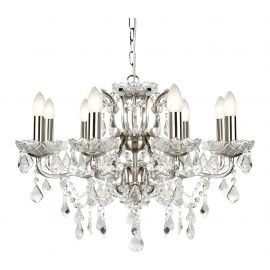 Candelabre, Lustre - Candelabru stil clasic cu 8 brate Paris argintiu satin