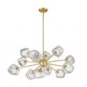 Lustra moderna cu 12 brate design decorativ original ROCK, auriu