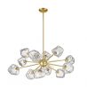 Lustra moderna cu 12 brate design decorativ original ROCK, auriu