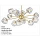 Candelabre, Lustre - Lustra moderna cu 12 brate design decorativ original ROCK, auriu