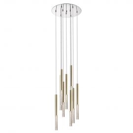 Pendule, Lustre suspendate - Lustra LED design minimalist cu 9 pendule One, auriu