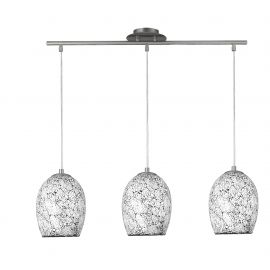 Candelabre, Lustre - Lustra design modern Crackle 3L alb mozaic