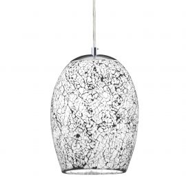 Pendule, Lustre suspendate - Pendul design modern Crackle alb mozaic