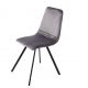 Seturi scaune, HoReCa - Set de 4 scaune industrial retro Amsterdam, catifea gri inchis