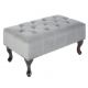 Banchete-Tabureti - Taburete stil englezesc Chesterfield, catifea gri argintiu