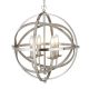 Candelabre, Lustre - Lustra suspendata stil traditional Orbit argintiu satin