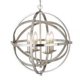 Candelabre, Lustre - Lustra suspendata stil traditional Orbit argintiu satin