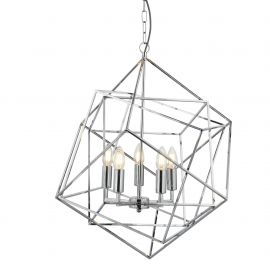 Candelabre, Lustre - Lustra moderna design geometric Cube 5L crom