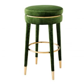 Scaune Bar - Scaun de bar LUX, Bar Stool Parisian, catifea verde