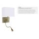 Aplice, corpuri de iluminat pentru pereti - Aplica moderna eleganta cu reader Led Wall alama antic