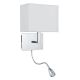Aplice, corpuri de iluminat pentru pereti - Aplica moderna eleganta cu reader Led Wall crom