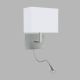 Aplice, corpuri de iluminat pentru pereti - Aplica moderna eleganta cu reader LED Hotel argintiu satin