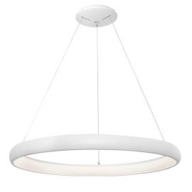 Pendule, Lustre suspendate - Lustra LED dimabila, design modern Albi alb, 81cm