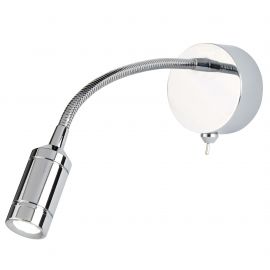 Aplice, corpuri de iluminat pentru pereti - Aplica cu reader LED design minimalist Wall crom
