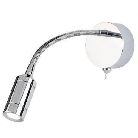 Aplice, corpuri de iluminat pentru pereti - Aplica cu reader LED design minimalist Wall crom